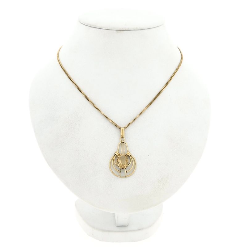 Image 3 of Gold Pendant with Citrine