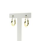 Image 3 of Gold faceted hoop earrings | Ø 15 mm