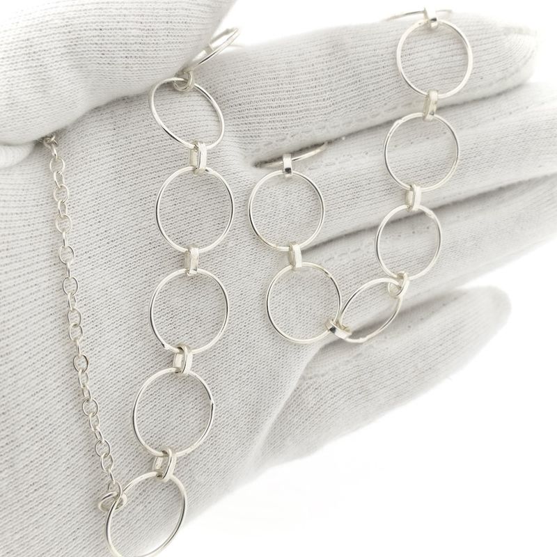 Image 9 of Silver link chain with rings | 42 cm