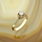 Image 4 of Vintage gold solitaire ring with 0.12 ct diamond.