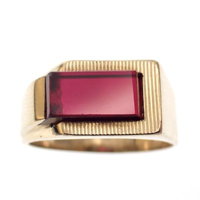 Image 2 of 9 carat men's ring with synthetic ruby ​​| JAYE