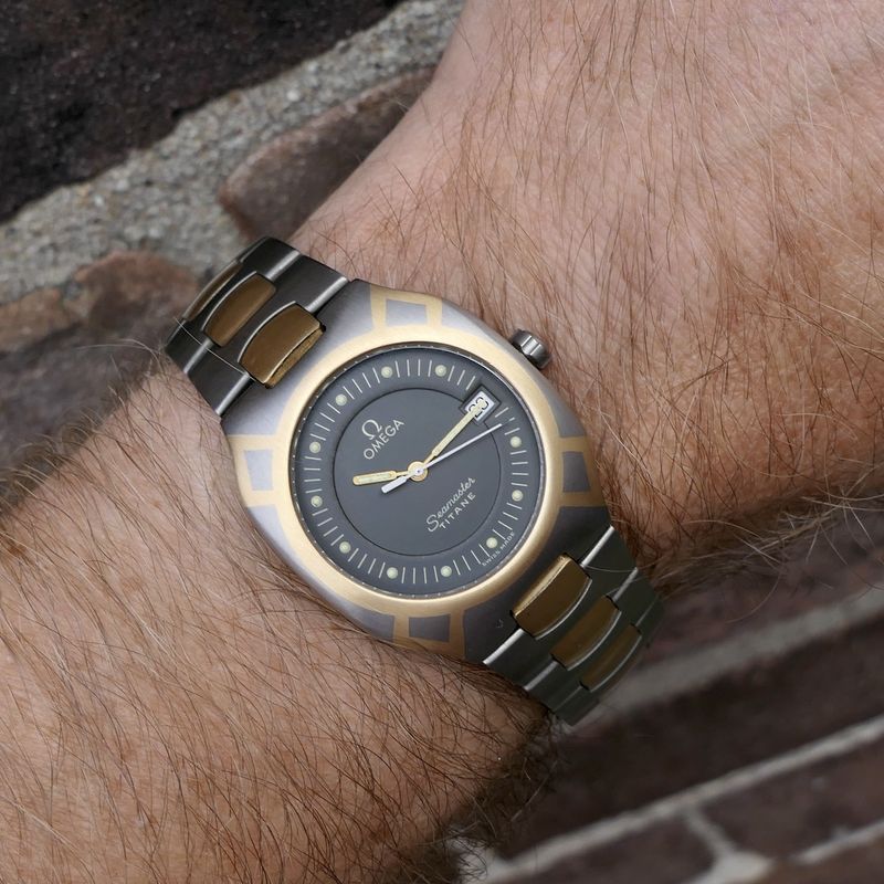 Image 18 of Omega Polaris 'Titane'; 18k. goud/stalen heren horloge