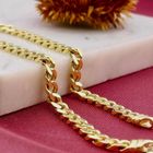 Afbeelding 2 van Gouden platte gourmetschakel armband | 21 cm