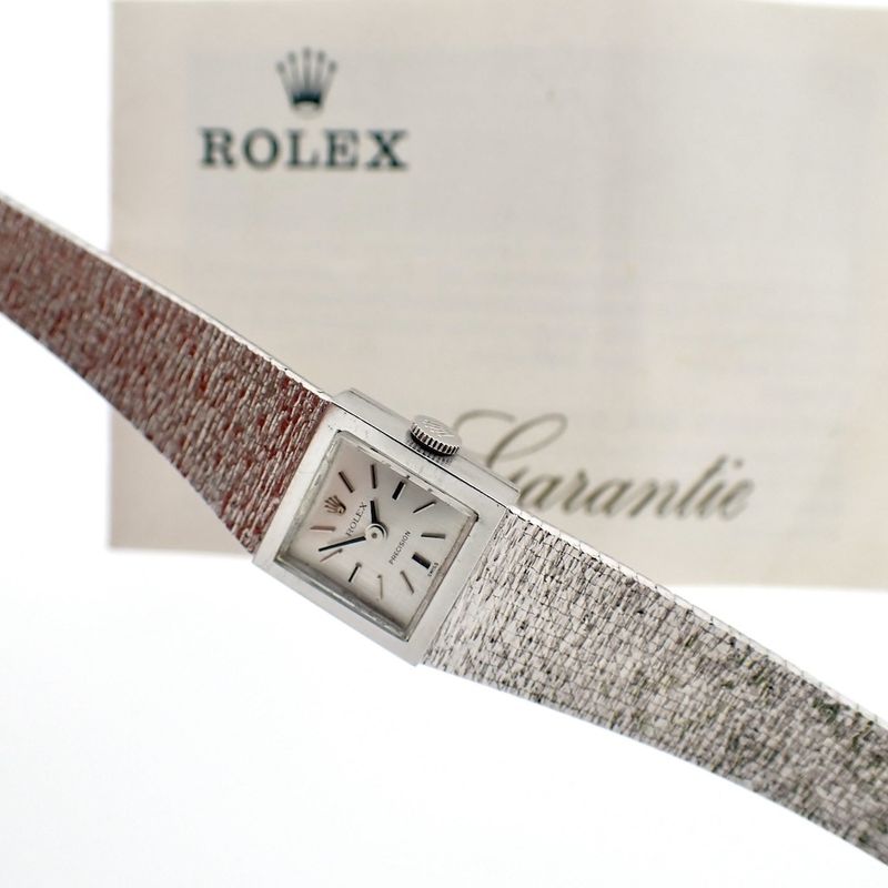 Image 12 of Rolex Precision; 18k white gold women's watch
