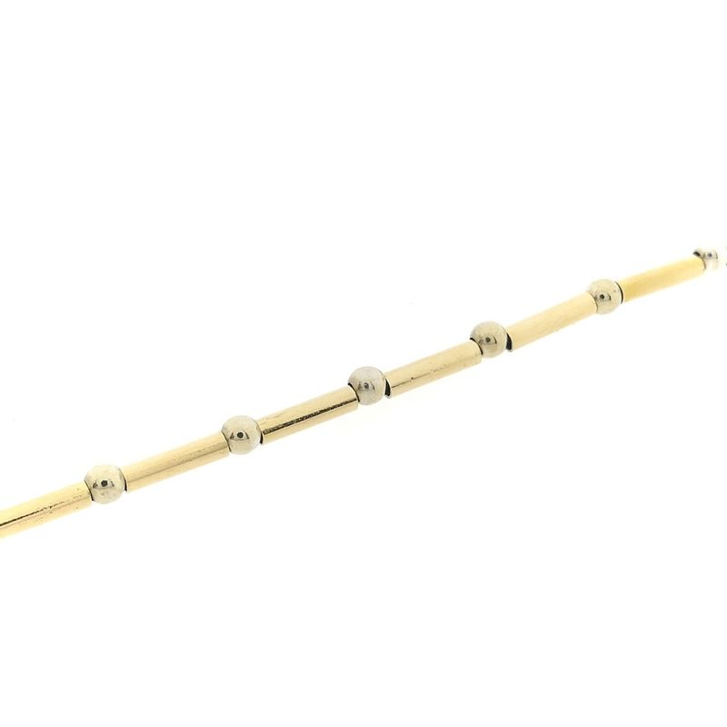 Image 8 of Two-tone gold bar link bracelet | 19 cm