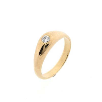 Afbeelding 1 van Gouden solitairring met diamant; 0,10 ct.