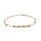 Image 1 of Two-tone gold checkered link bracelet | 19 cm