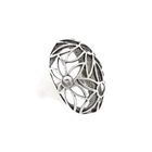 Afbeelding 4 van Zilveren gebolde florale ring 