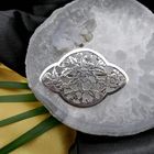 Image 2 of Large silver brooch | Floral design