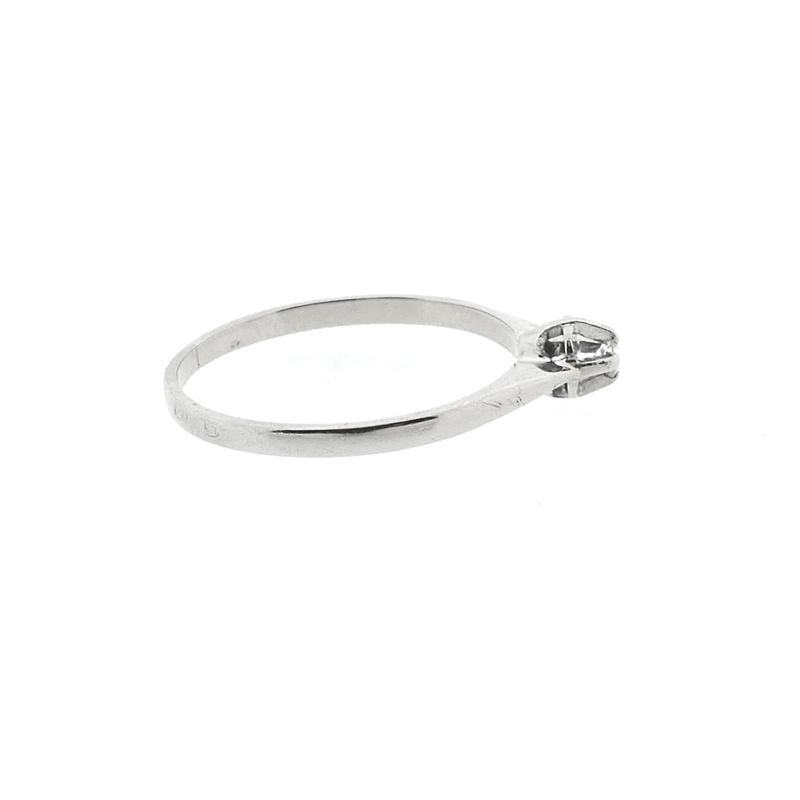 Image 5 of White gold solitaire ring with diamond; 0.025 ct.
