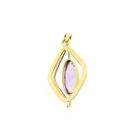 Image 3 of Bicolor Gold Pendant with Synthetic Purple Gemstone