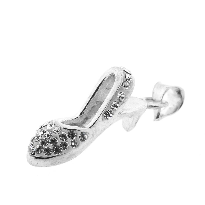Image 6 of Silver pendant of a women's heel with zirconia