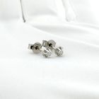 Image 9 of White gold solitaire stud earrings with diamond; 0.03 ct.