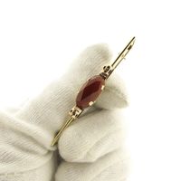 Antique two-tone gold brooch with carnelian