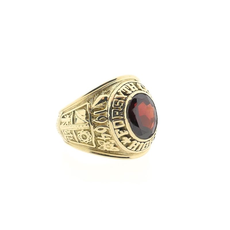 Image 3 of 10 crt. Forsyth County High School Class ring with garnet | Balfour