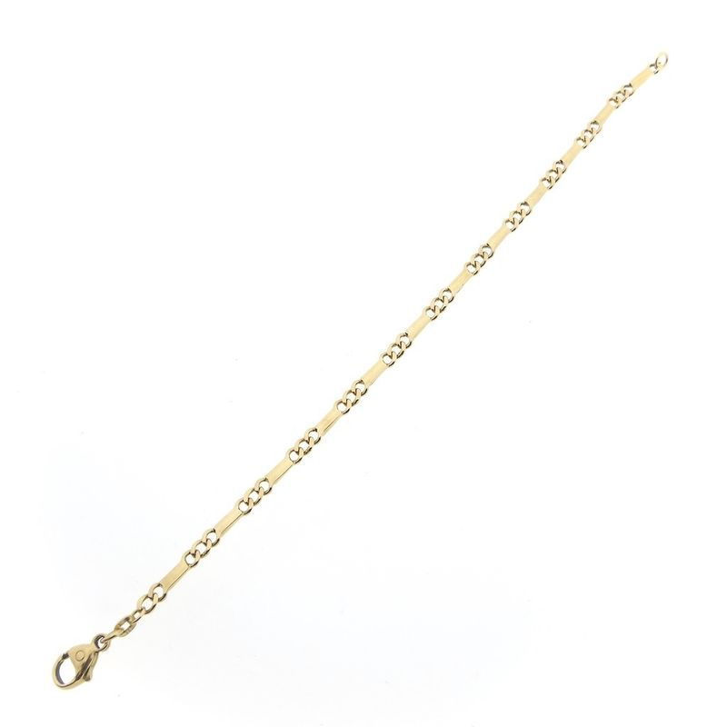 Image 6 of Gold closed Figaro link bracelet