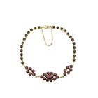 Afbeelding 3 van Vintage gouden armband met granaat | 18,5 cm