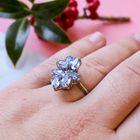 Image 4 of White gold cocktail ring with aquamarine