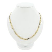 Two-tone gold men's necklace with diamonds.