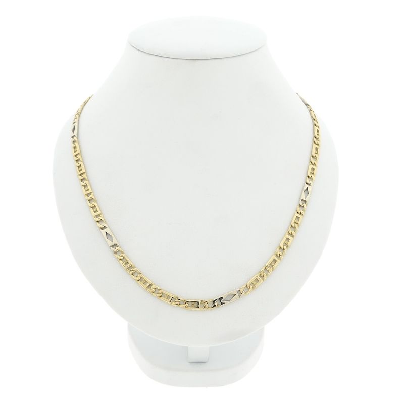Image 1 of Two-tone gold men's necklace with diamonds.