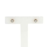 Gold stud earrings with diamond; 0.01 ct.