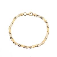 Two-tone gold fantasy link bracelet | 17 cm