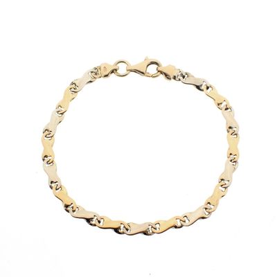 Two-tone gold fantasy link bracelet | 17 cm Image 1 of Two-tone gold fantasy link bracelet | 17 cm