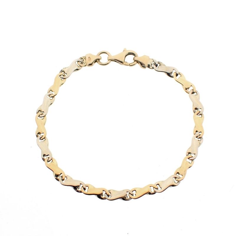 Image 1 of Two-tone gold fantasy link bracelet | 17 cm