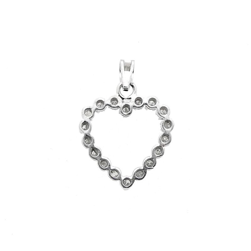 Image 8 of White gold heart pendant with diamonds | 0.36 ct.