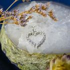 Image 2 of White gold heart pendant with diamonds | 0.36 ct.