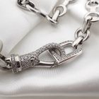Image 3 of Silver robust link necklace with zirconia | 51 cm
