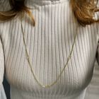 Image 9 of Gold long S-link necklace with love knots