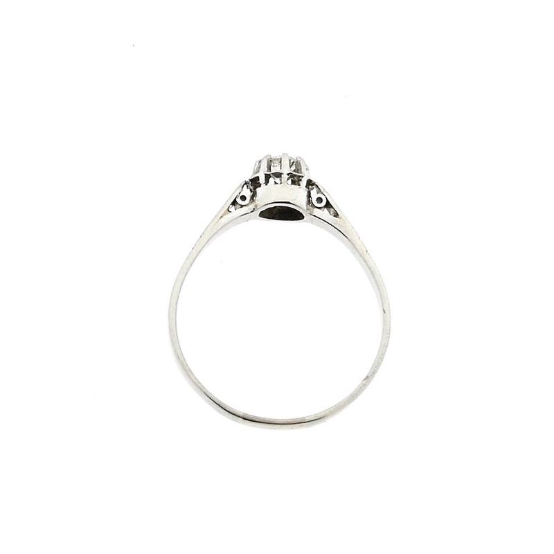 Image 5 of White gold solitaire ring with diamond; 0.14 ct.