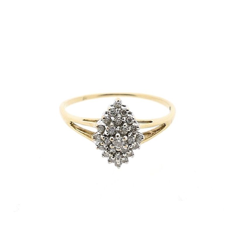 Image 3 of Gold Surround Ring with Diamonds; 0.26 ct.