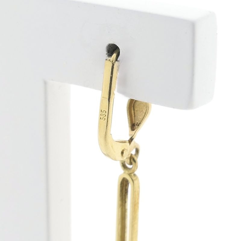 Image 5 of Gold long earrings with zirconia