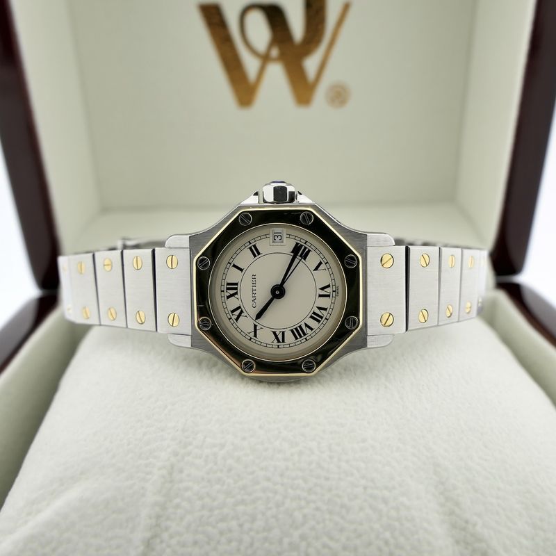 Image 5 of Cartier Santos Octagon 187903; Women's watch in 18k gold and steel