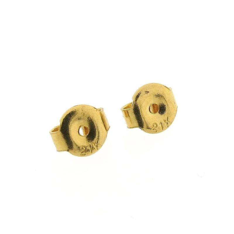 Image 7 of 21 carat gold angel stud earrings with zirconia