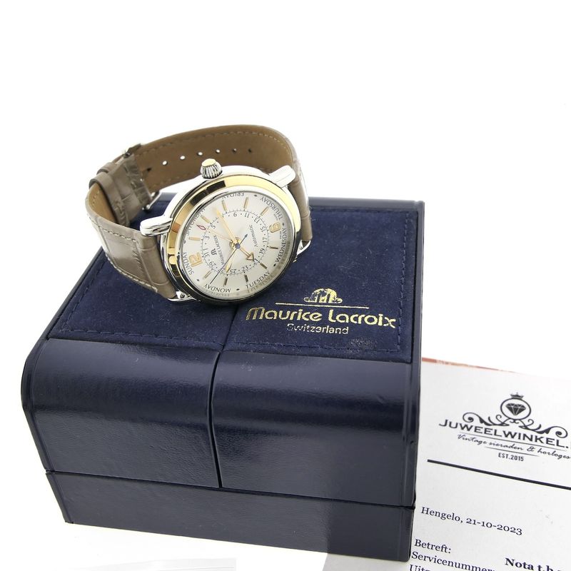 Image 10 of Maurice Lacroix Masterpiece 'Clinq Aiguilles' 27857; Automatic 18k. gold/steel watch