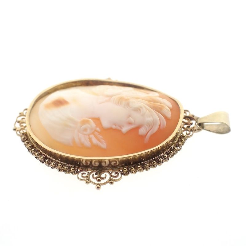 Image 10 of Vintage gold pendant with cameo