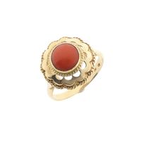 Gold ring with red coral | Vintage/antique