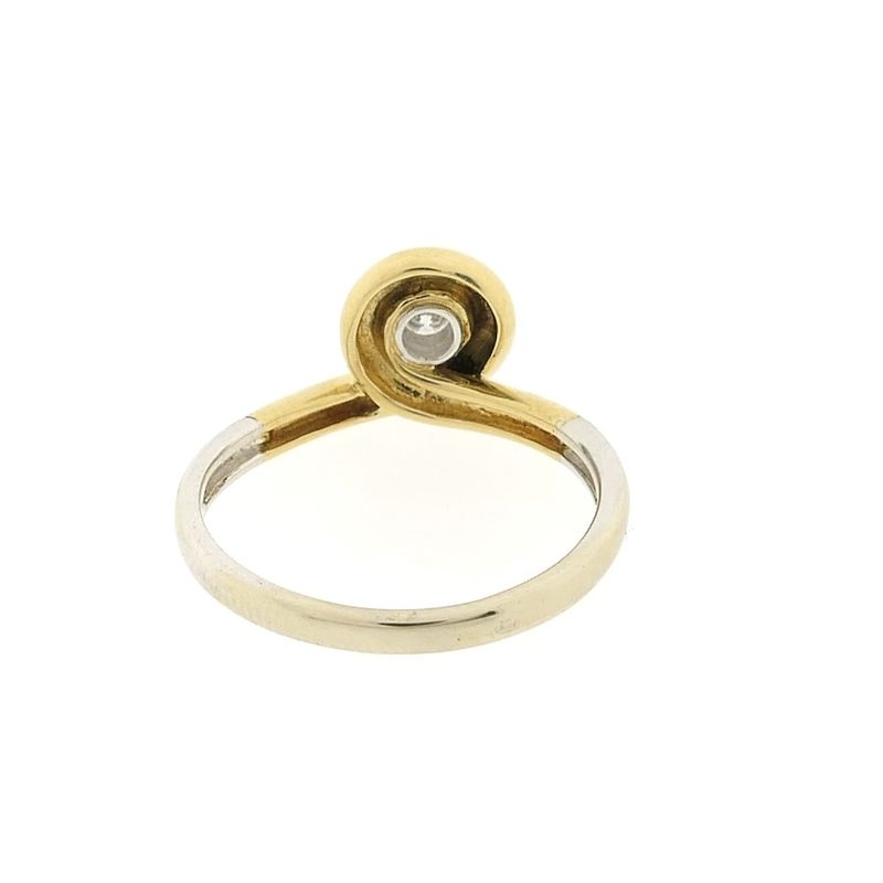 Image 4 of Two-tone gold solitaire ring with 0.05 ct diamond.