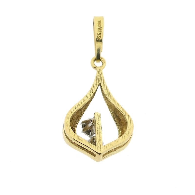 Image 4 of 18K Gold subtle pendant with diamond | 0.02 ct.
