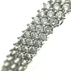 Image 8 of White gold bangle bracelet with a cluster of zirconia stones | Ø 63 mm