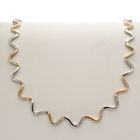 Image 1 of Gold winding necklace set with zirconia