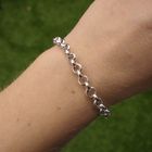 Image 8 of Silver jasseron link bracelet | 19 cm