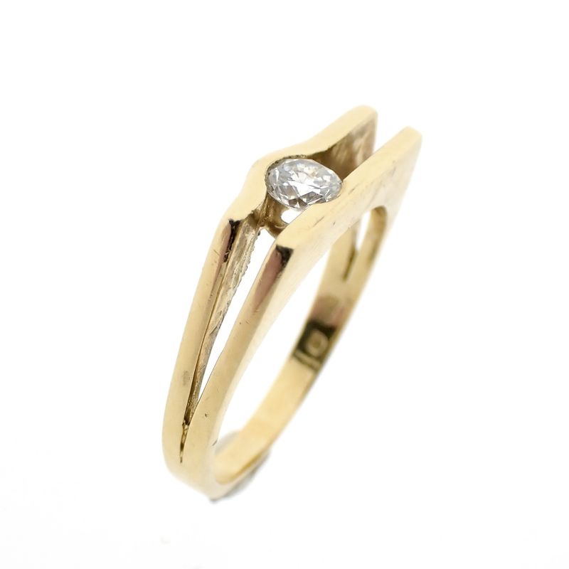 Image 1 of Gold ring with diamond 0.22 ct.
