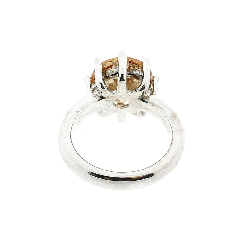 Image 4 of Silver robust ring with champagne zirconia stone