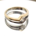 Image 4 of Two-tone gold solitaire ring with 0.17 ct diamond.