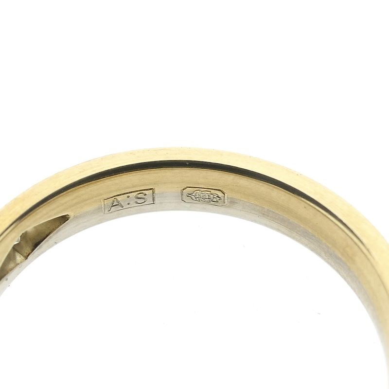 Image 7 of Two-tone gold ring with diamond; 0.03 ct.