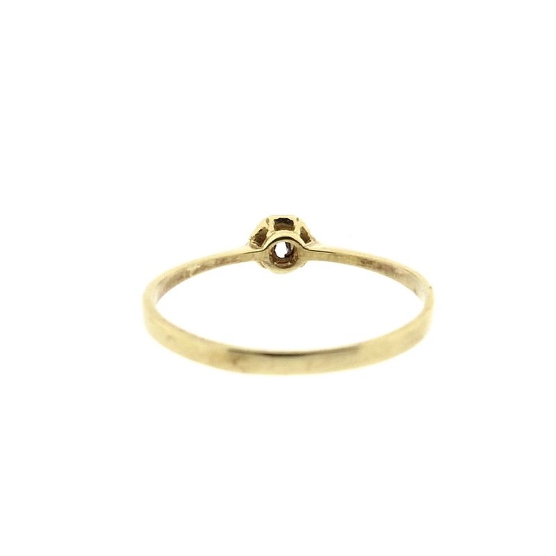 Image 4 of Gold solitaire ring with diamond; 0.04 ct.